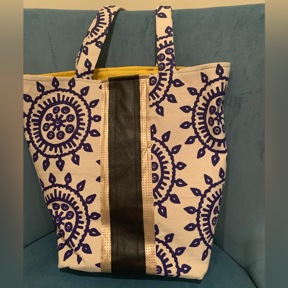 Handmade tall tote bag